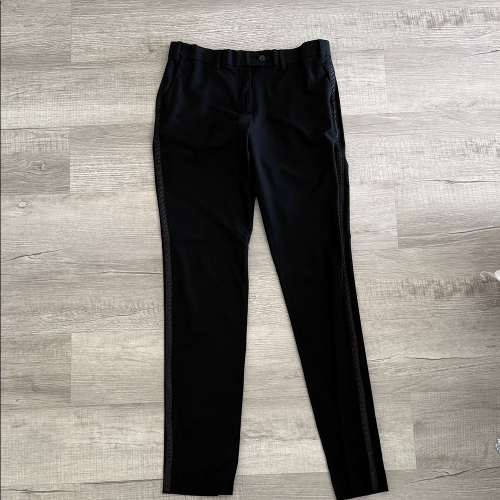 Elegant Black Trousers with Side Trim Striping